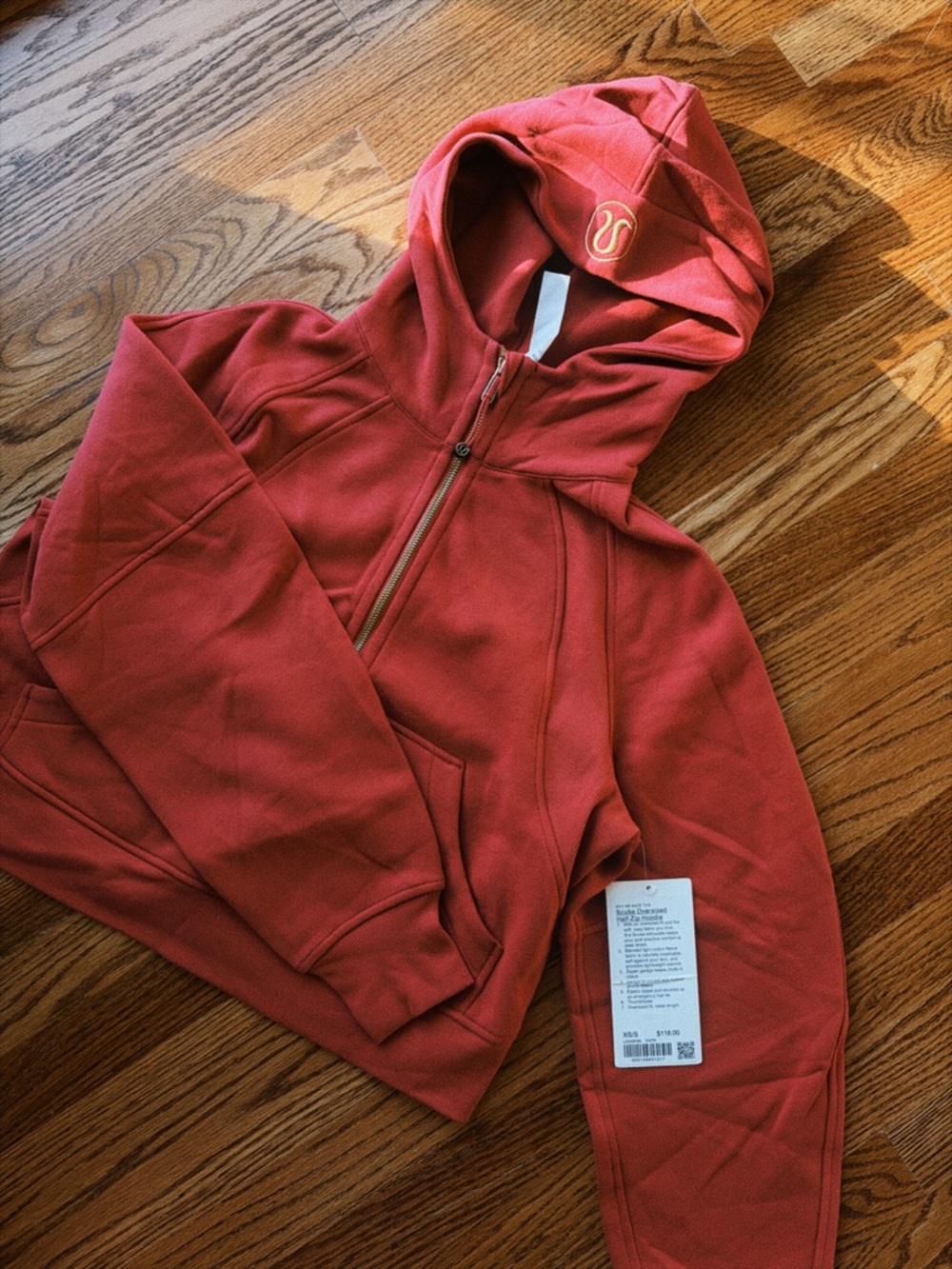 NWT Lululemon Red Half-Zip Scuba Hoodie
